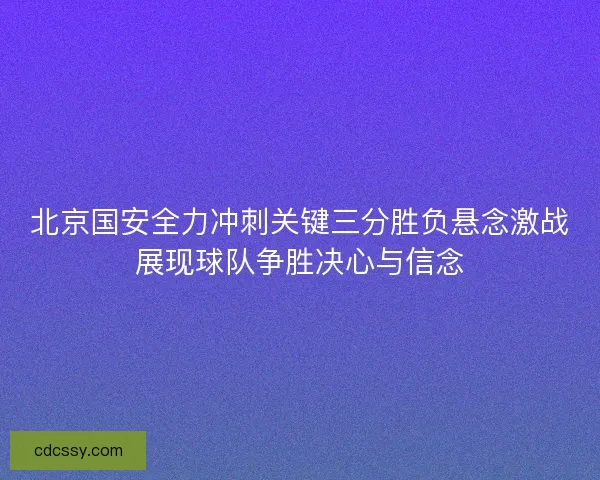 北京国安全力冲刺关键三分胜负悬念激战展现球队争胜决心与信念 北京国安全力冲刺关键三分胜负悬念激战展现球队争胜决心与信念